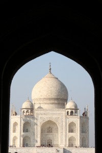 the Taj Mahal, as pictured so often, by so many