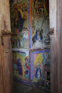 frescoes on the outside, and inside of the church, Azwa Mariam Monestry