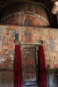 inside of the church, decorated with exquisite quality frescoes