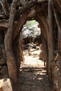 access to the compound in through a low tunnel (Mecheke village)