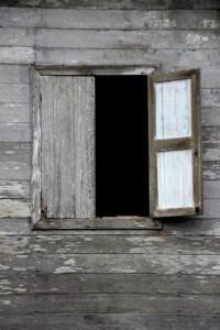 a wooden window