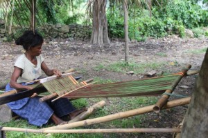 in almost every village you'll find ikat weaving