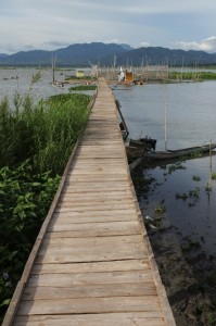 the jetty to one of the fishing huts