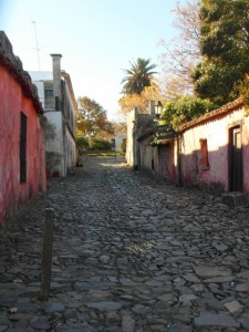 cobbled streets and old, colonial houses