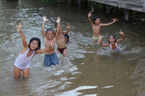 children have the time of their live, with the high water