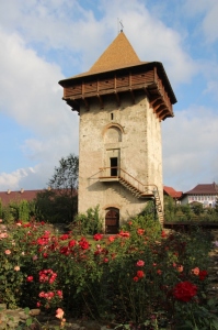 defense tower on the wall surrounding Humor Monastery