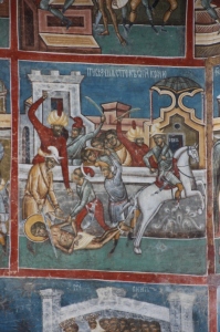 fresco showing that IS isn't that original, after all: Ottoman Turks killing a Christian