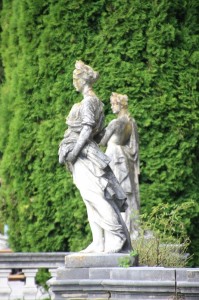 sculptures in the palace garden