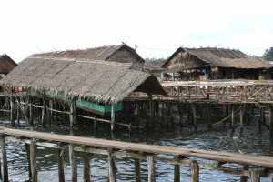 covered boat house, also on stilts in Sibolga