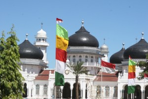 often the outside is decorated with colourful flags