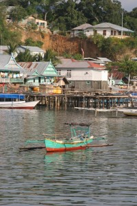 boats in front of the Labuanbaju jetty