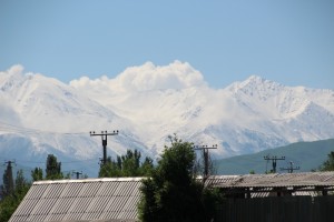 the Ala-Too mountains south of Bishkek, and clearly visible from town