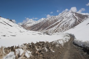 the road up the Bazardera Pass, cleared of snow