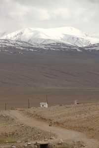 view of the Koh-i-Pamir in Afghanistan, and a military post