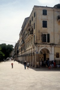 stately buildings with a gallery line the main square