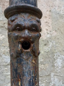 metal pole in Erice street, nicely carved