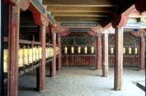 prayer wheels in the Samye monastery