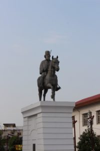the man on the horse, the only tourist sight in Rasht