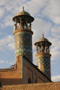 twin minarets of the old Daroselan mosque