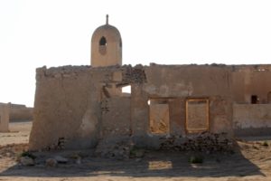 what's left of the mosque and minaret of Al Jumail
