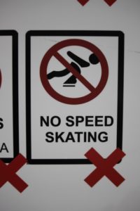 where speed skating is, in fact, forbidden...