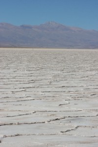 the typical cracked surface of salt