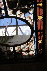 broken windows in the tomb ceiling