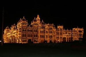 the Maharaja's  palace, illuminated (1)