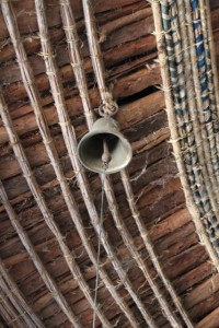 bell at the ceiling of the verandah, Ura Kidane Mihret church