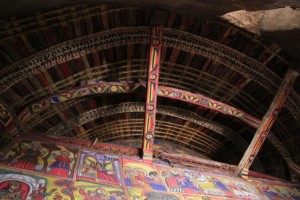 roof and frescoes in the Ura Kidane Mihret church