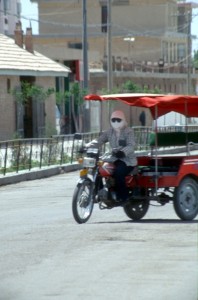 cool tricycle taxi lady (needs  re-scan)