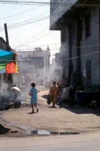 back street behind the market