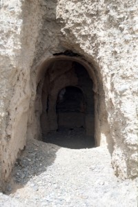 cave of the type in which ancient documents could have been kept (this cave near Kuqa)