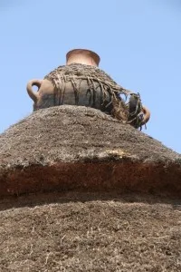 waterproofing of the roof, in Gesergiyo village