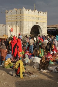 market built up just outside the Shoa Gate