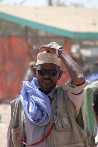 a Somali man at the camel market of Hargeisa