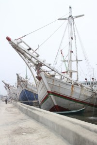 the tall ships, Makassar schooners, although without sail these days, in the Sunda Kelapa harbour