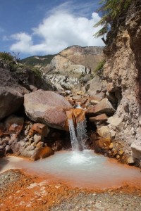 plenty of different colours, here a red water fall