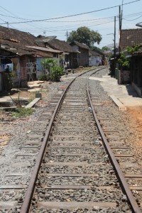 the train tracks pass right through the kampung