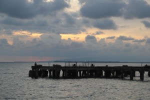 the central jetty, preparing for sunset