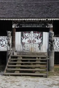 the entrance to the meeting hall in Long Bagum