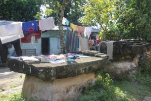 tombs are everywhere, and have multiple uses, amongst them drying the laundry