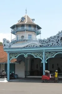 a corner tower, the only multi-story part of the Kraton in Solo