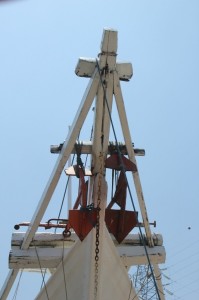 bow of one of the schooners in the old harbour of Surabaya