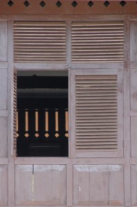 window in the wooden palace of the last sultan of Gowa