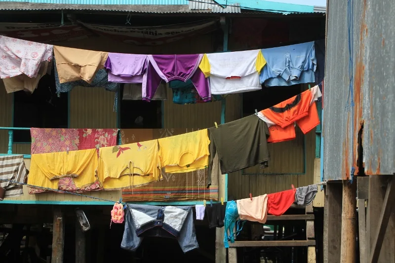 laundry in the village on stilts