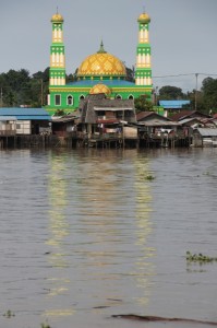 one of the many shining new mosques in Tenggarong