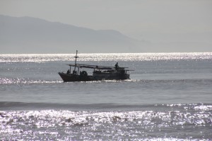 larger fishing vessel active offshore