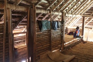 inside the houses, some rudimentary rooms have been constructed