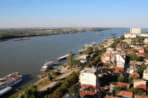 the view from the hotel roof, over the Danube
